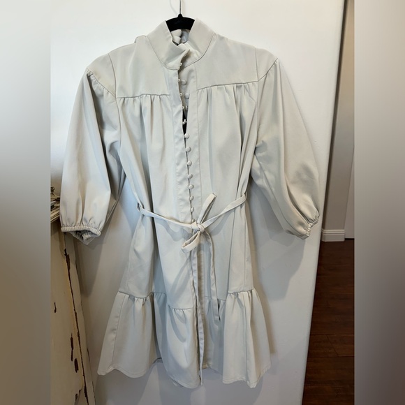 Faux leather buttoned down dress like NEW - Picture 4 of 5